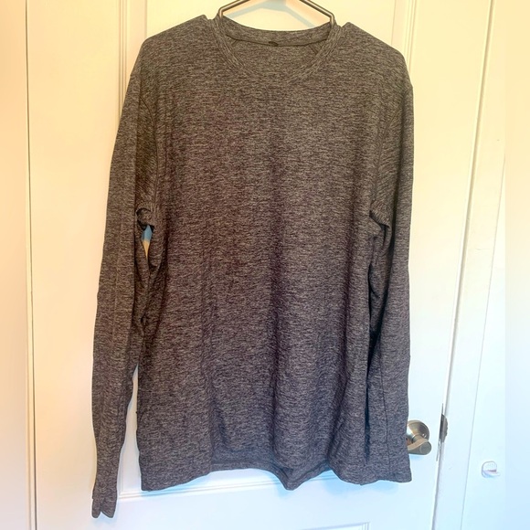 Lululemon Men’s Long Sleeve Tee Heather Grey Running Reflective, Size XL - Picture 1 of 4